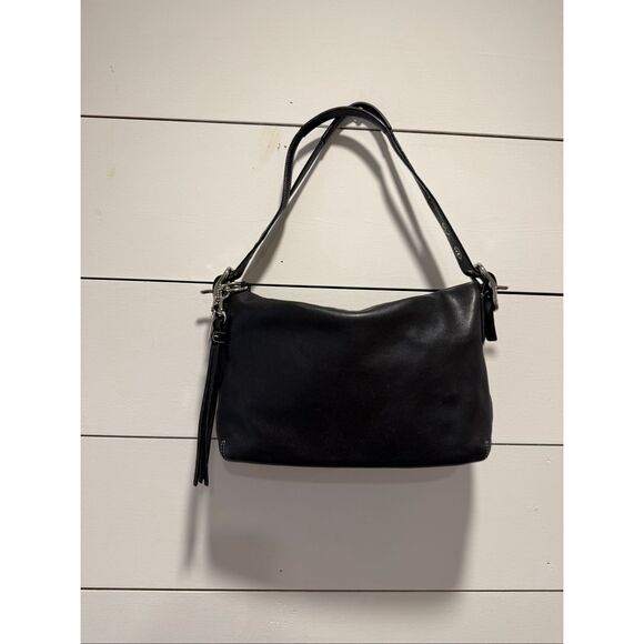 Vintage Coach 1417 Black Genuine Leather East West Legacy Shoulder Bag Womens